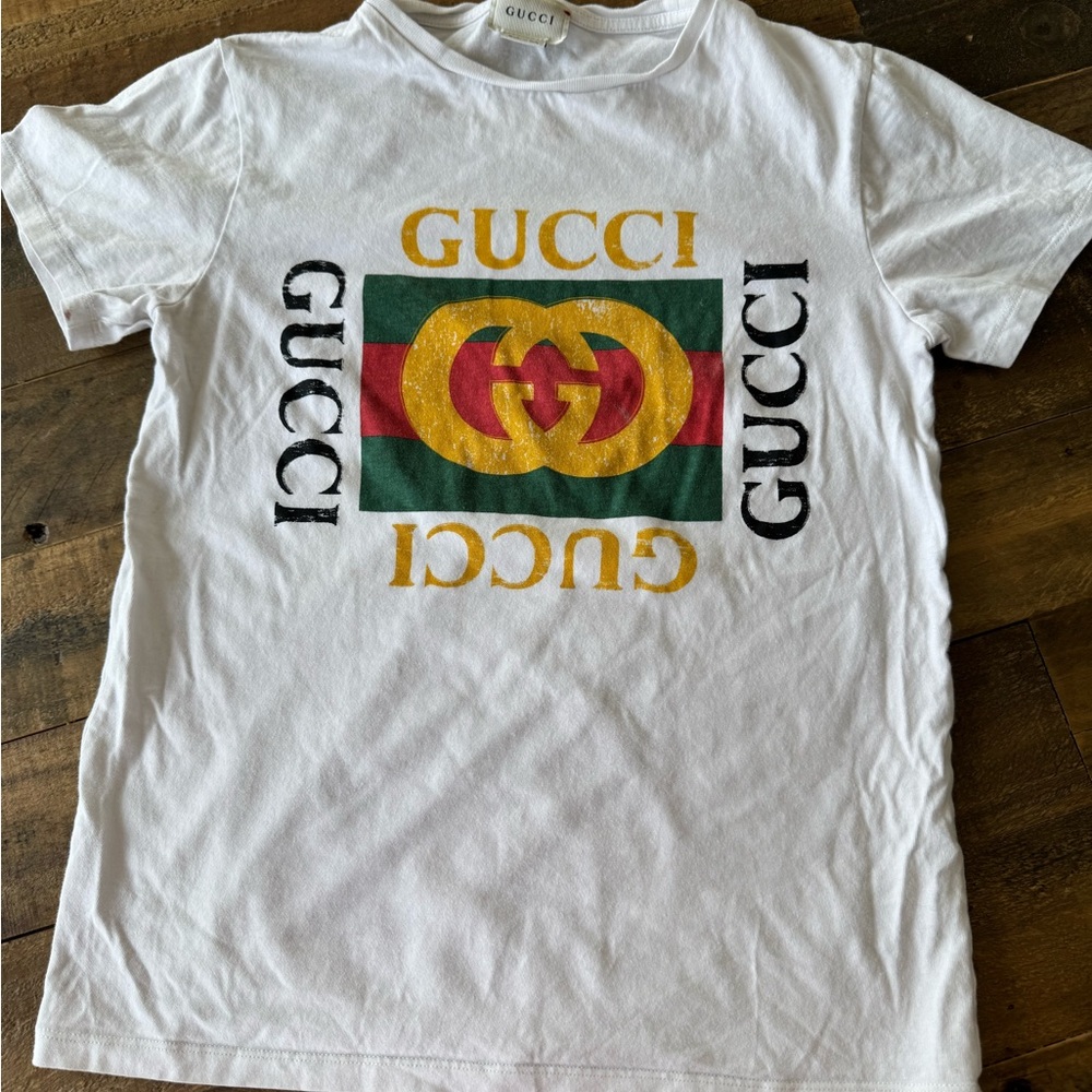 Gucci kids White Logo T-Shirt unisex